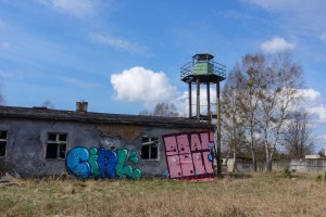 graffiti - wachturm geisterstadt vogelsang - verlassene russisch