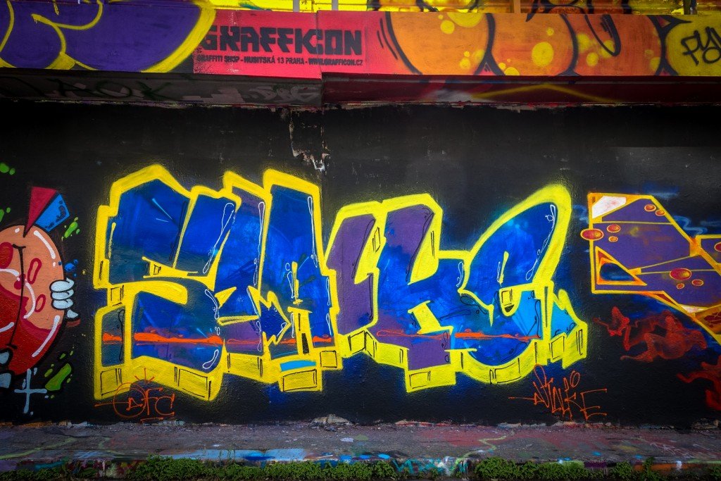 graffiti - stalke - prague, legal wall - těšnov street
