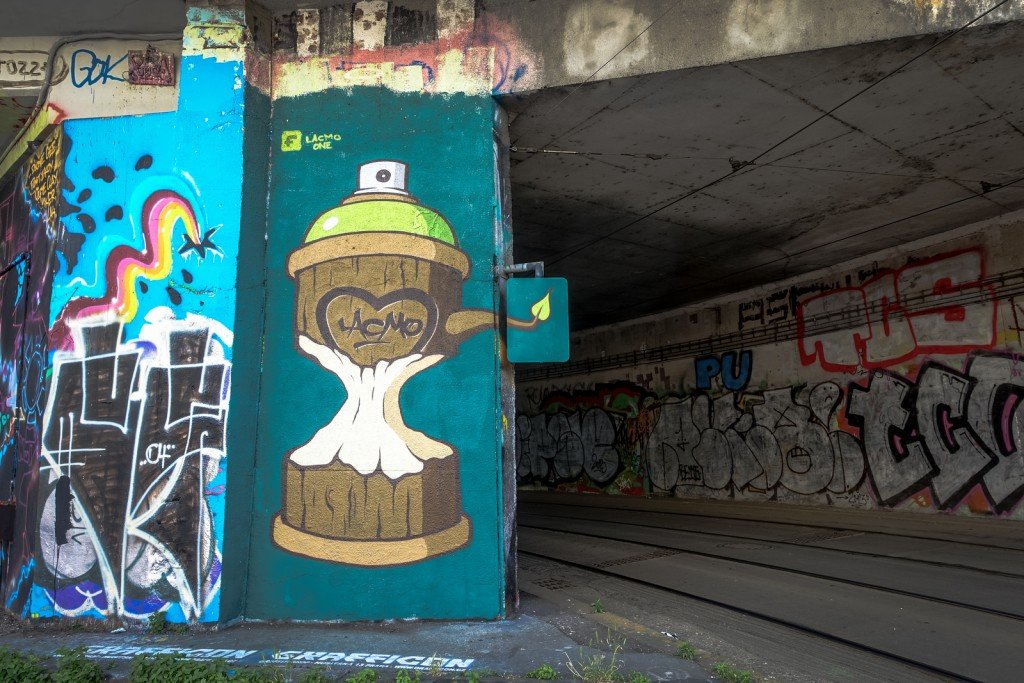 graffiti - lacmo one - prague, legal wall - těšnov street