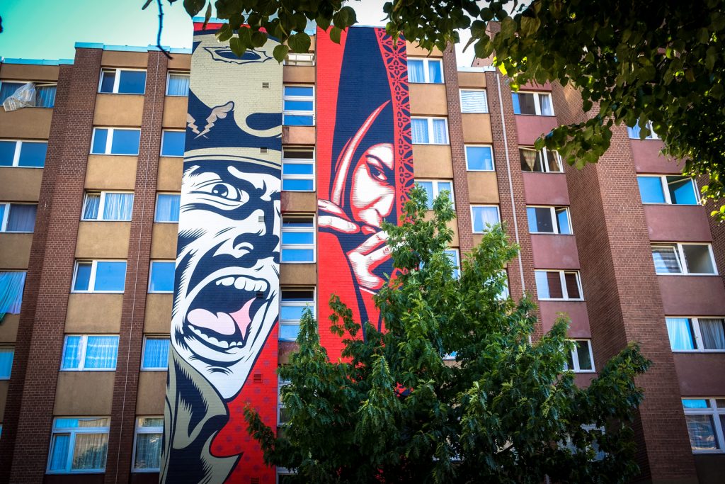 mural - d*face & shepard fairey - berlin, bülowstrasse - "urban nation"