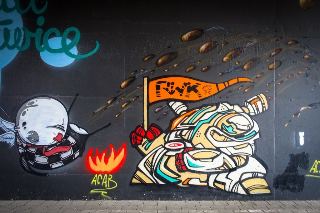 graffiti - robots will kill - belgium, ghent