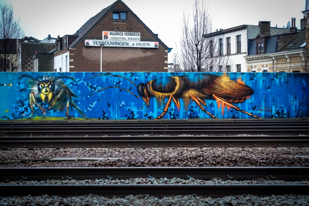 graffiti - bird & gun-t - antwerpen/berchem station