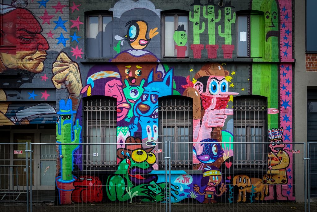 mural - resto, bue the warrior - compass, gent