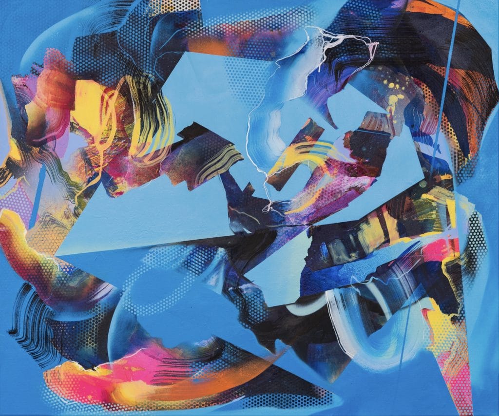 Julia Benz, Catharsis II, acrylic, oil, aerosol on canvas, 100 x 120 cm, 2019 ©Julia Benz